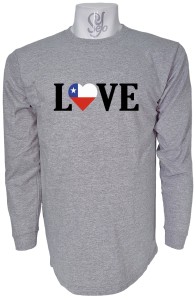 Polera De Hombre Manga Larga Love Chile Amo Chile, fiestras patrias 18