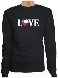 Polera De Mujer Manga Larga Love Chile Amo Chile, fiestras patrias 18