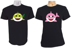 Polera Para Parejas Baby shark Abuelo Y Abuela