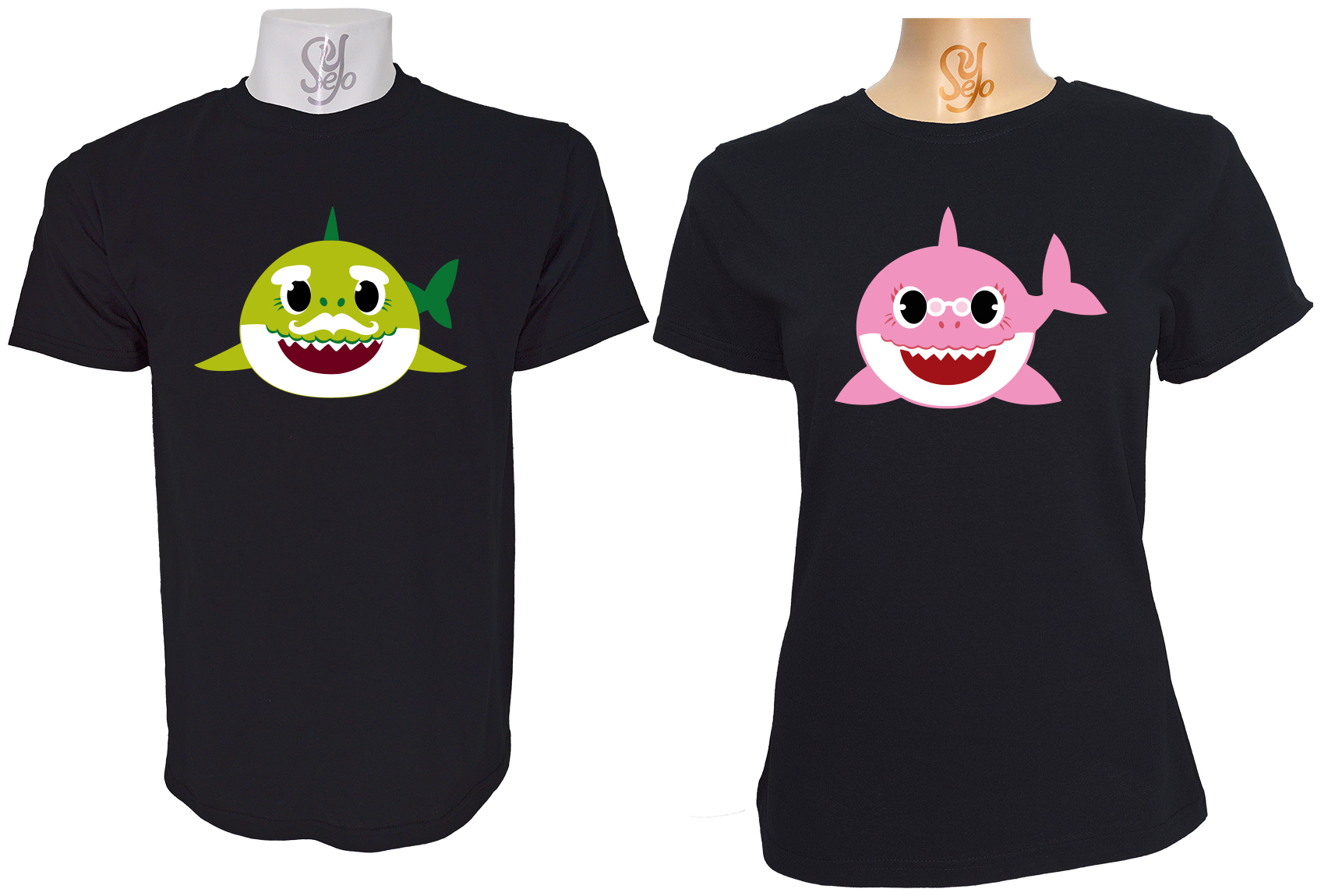 Polera Para Parejas Baby shark Abuelo Y Abuela 1 Polera Para Parejas Baby shark Abuelo Y Abuela