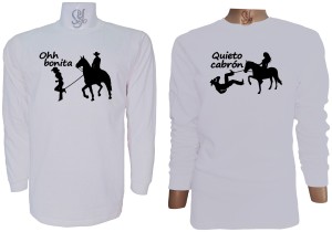 Polera Para Parejas Manga Larga Amor de Campo de Rancho Quieto Cabron OHH bonita