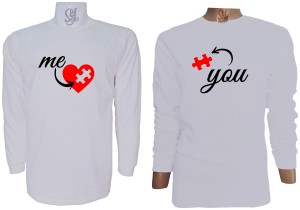 Polera Para Parejas Manga Larga ME and YOU, Novios Enamorados