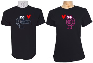 Polera Para Parejas Tornillo Y Tuerca Uno para el Otro Dia del Amor
