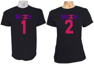 Polera Para Parejas Bitch 1 Y Bitch 2 Amigos Dia de la Amistad