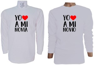 Polera Para Parejas Manga Larga YO AMO A mi pololo polola enamorados