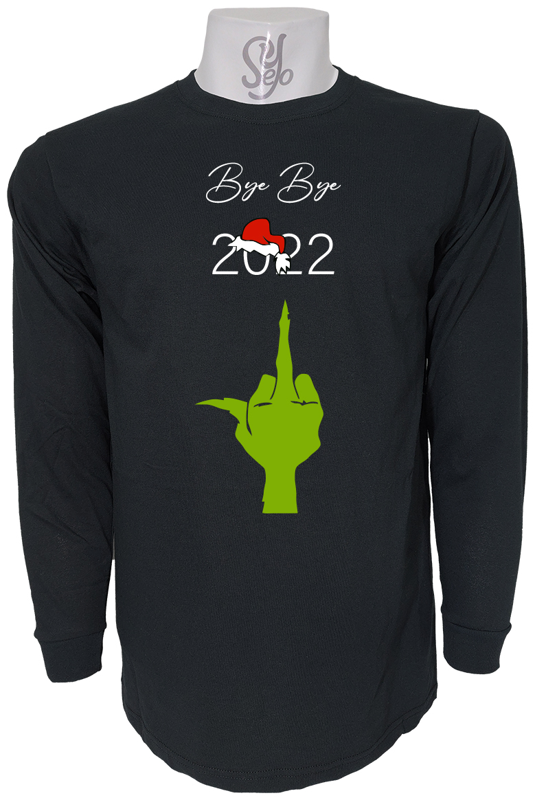 Polera De Hombre Manga Larga Grinch bye bye 2022 3 Polera De Hombre Manga Larga Grinch bye bye 2022