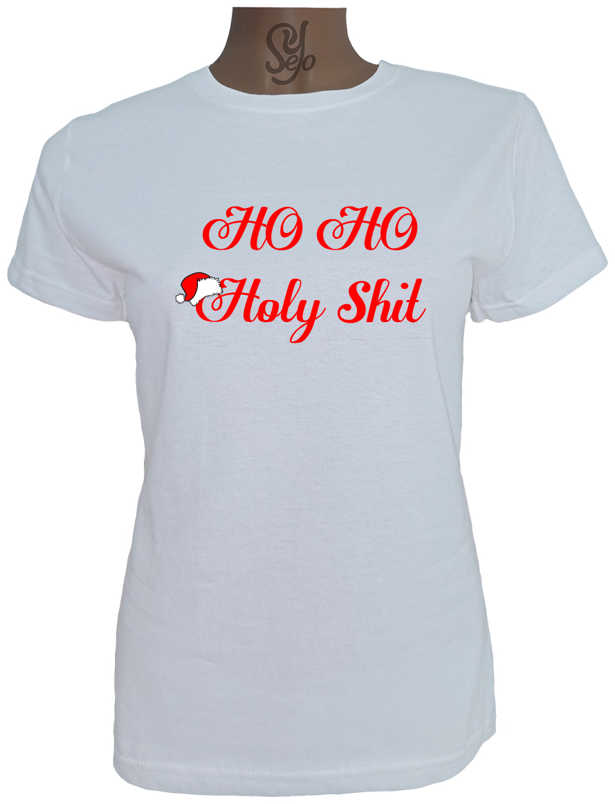 Polera De Mujer Ho Ho Holy Shit navideño 3 Polera De Mujer Ho Ho Holy Shit navideño