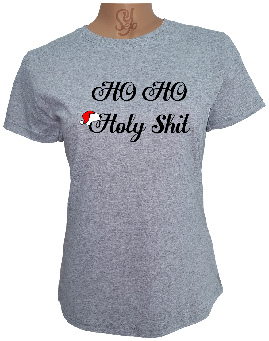 Polera De Mujer Ho Ho Holy Shit navideño 2 Polera De Mujer Ho Ho Holy Shit navideño