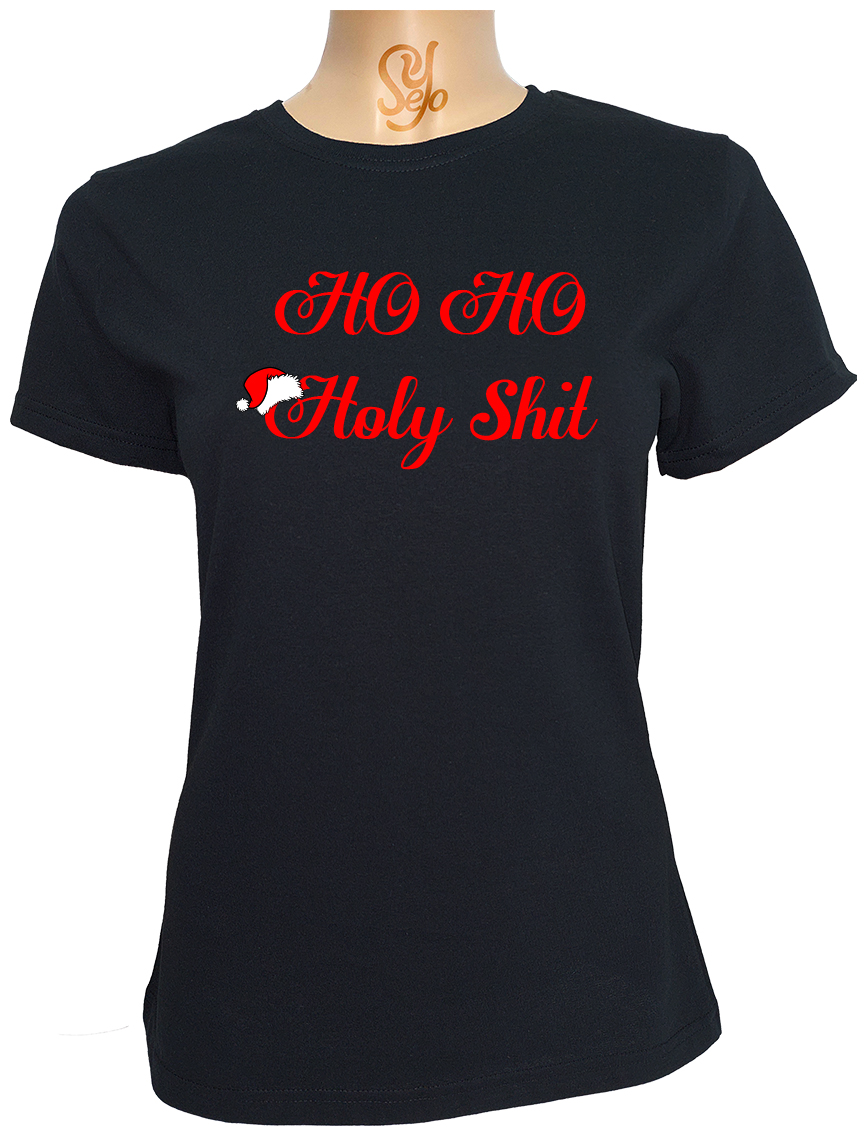 Polera De Mujer Ho Ho Holy Shit navideño 5 Polera De Mujer Ho Ho Holy Shit navideño