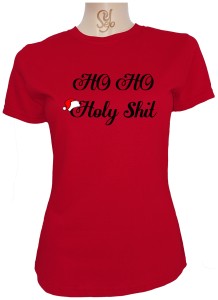 Polera De Mujer Ho Ho Holy Shit navideño