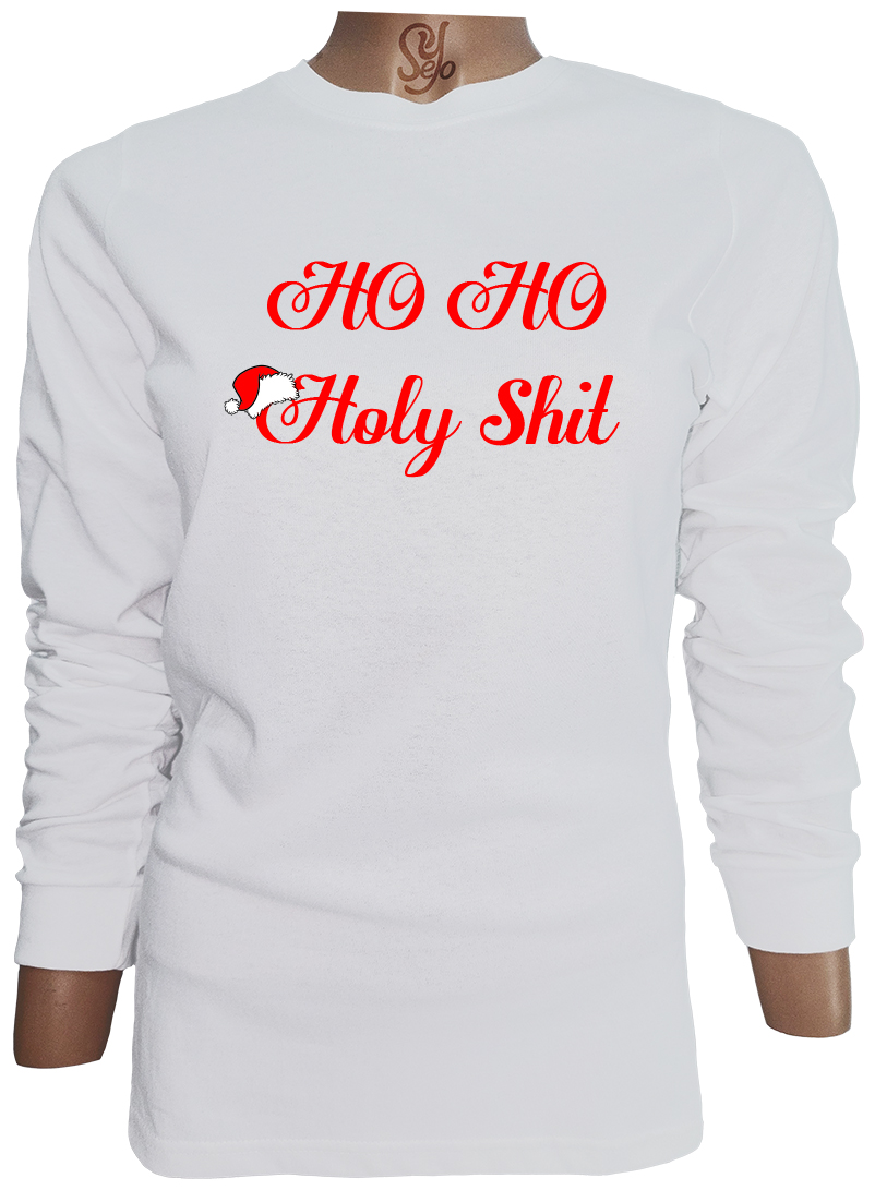 Polera De Mujer Manga Larga Ho Ho Holy Shit navideño 2 Polera De Mujer Manga Larga Ho Ho Holy Shit navideño