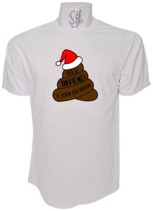 Polera de Hombre EMOJI CAQUITA Feliz Navidad and all that shit