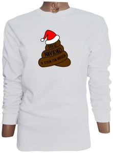 Polera De Mujer Manga Larga EMOJI CAQUITA Feliz Navidad and all that shit