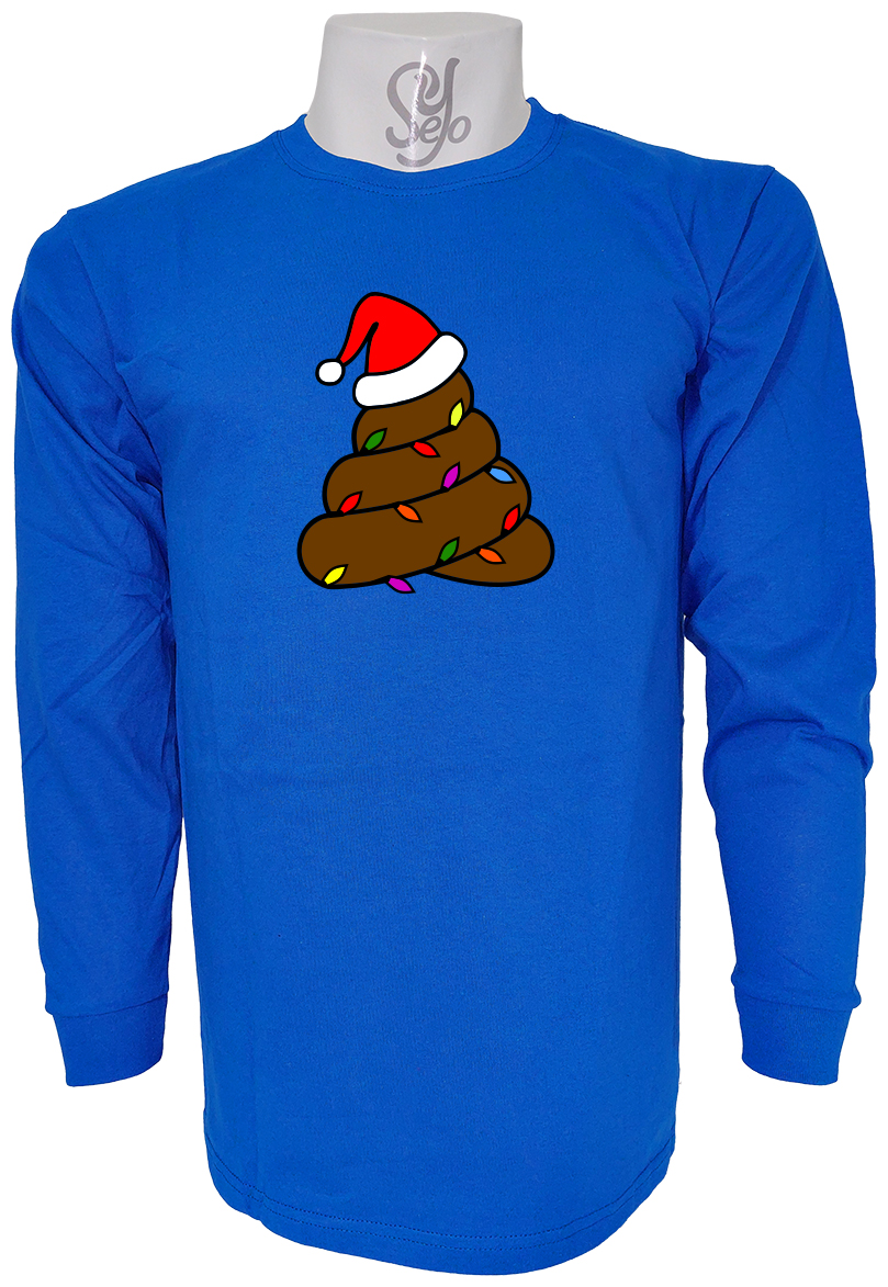 Polera De Hombre Manga Larga Emoji CAQUITA navideña con luces 4 Polera De Hombre Manga Larga Emoji CAQUITA navideña con luces