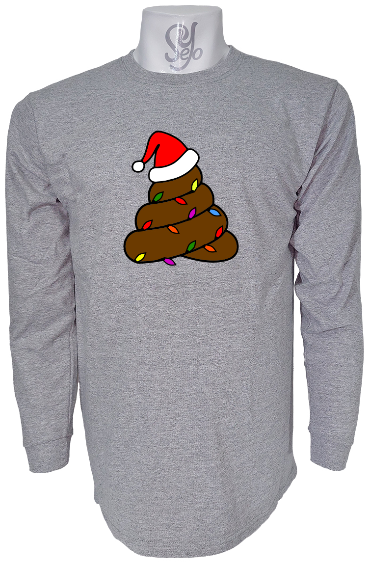 Polera De Hombre Manga Larga Emoji CAQUITA navideña con luces 2 Polera De Hombre Manga Larga Emoji CAQUITA navideña con luces