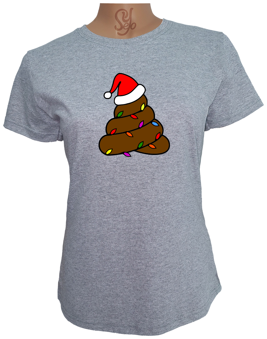 Polera De Mujer Emoji CAQUITA navideña con luces 2 Polera De Mujer Emoji CAQUITA navideña con luces