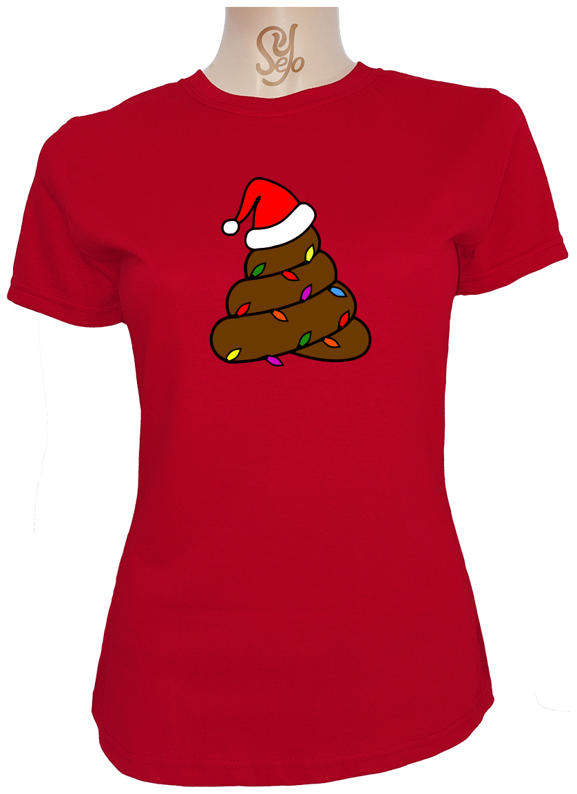 Polera De Mujer Emoji CAQUITA navideña con luces 1 Polera De Mujer Emoji CAQUITA navideña con luces