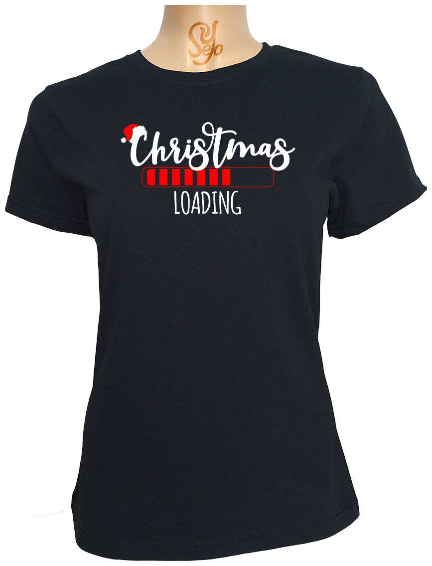 Polera De Mujer Navidad Cargando falta muy poco 6 Polera De Mujer Navidad Cargando falta muy poco