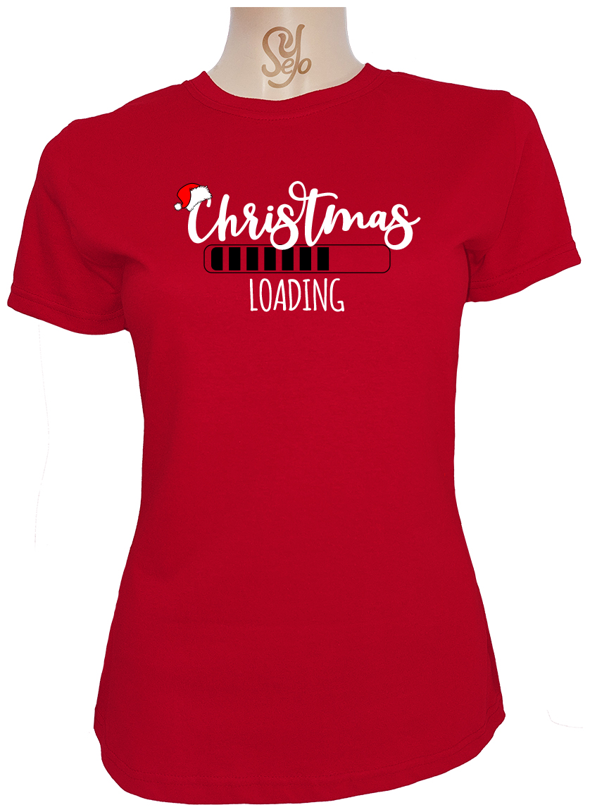 Polera De Mujer Navidad Cargando falta muy poco 10 Polera De Mujer Navidad Cargando falta muy poco