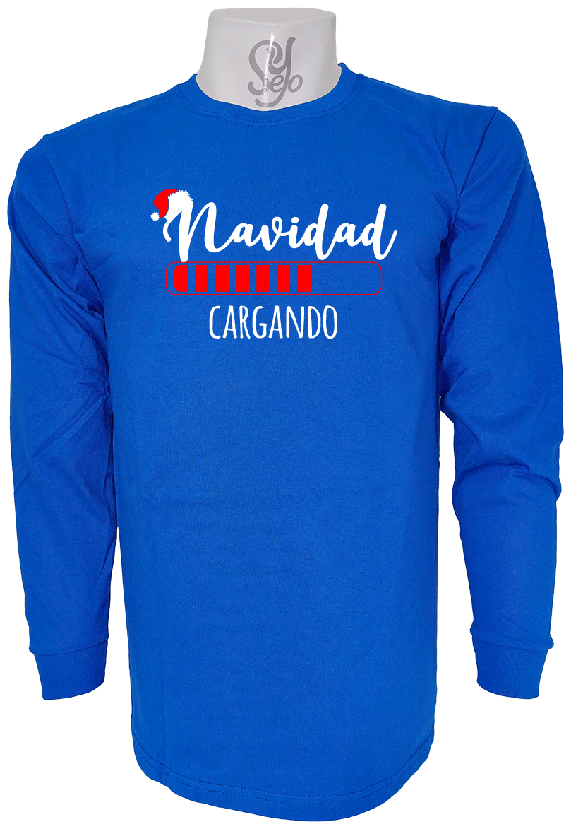 Polera De Hombre Manga Larga Navidad Cargando falta muy poco 4 Polera De Hombre Manga Larga Navidad Cargando falta muy poco