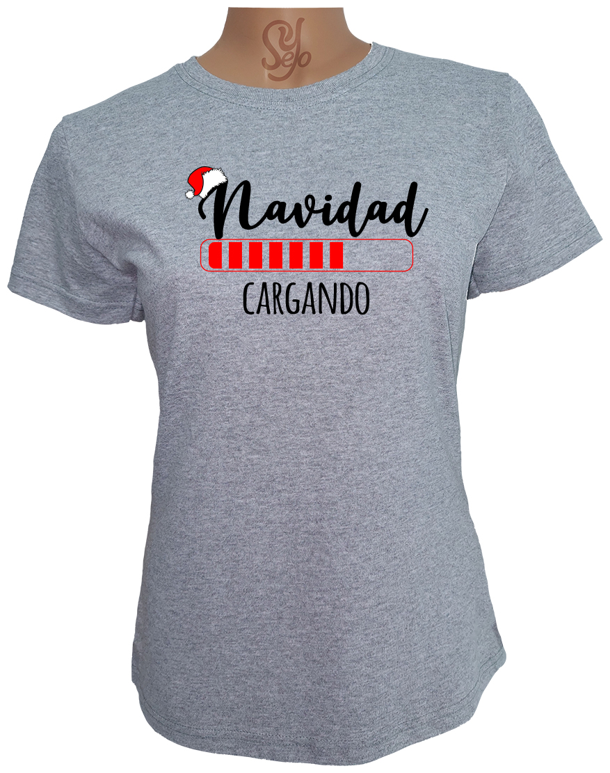 Polera De Mujer Navidad Cargando falta muy poco 2 Polera De Mujer Navidad Cargando falta muy poco