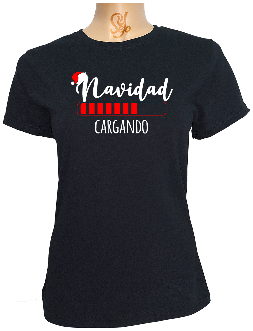 Polera De Mujer Navidad Cargando falta muy poco 3 Polera De Mujer Navidad Cargando falta muy poco