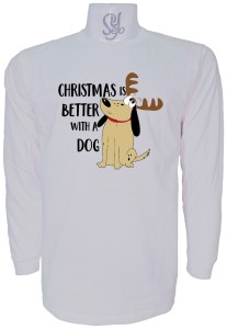 Polera De Hombre Manga Larga christmas is better with a dog
