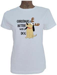 Polera De Mujer christmas is better with a dog