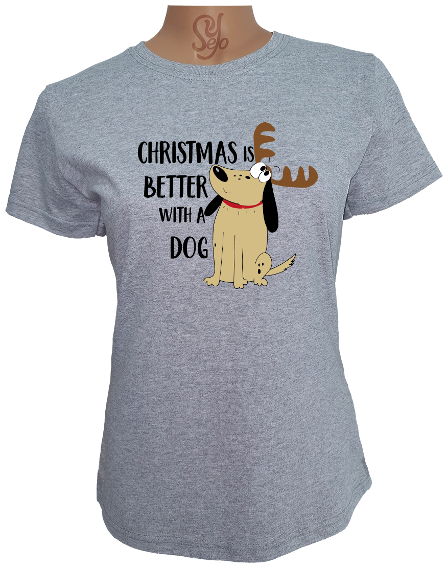 Polera De Mujer christmas is better with a dog 2 Polera De Mujer christmas is better with a dog