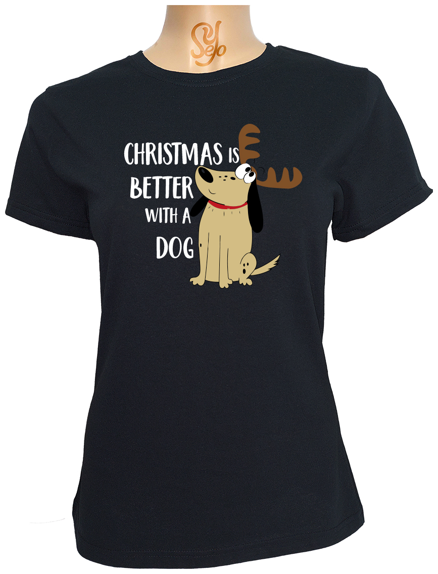 Polera De Mujer christmas is better with a dog 3 Polera De Mujer christmas is better with a dog