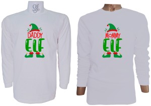 Polera Para Parejas Manga Larga Mommy And Daddy Elf