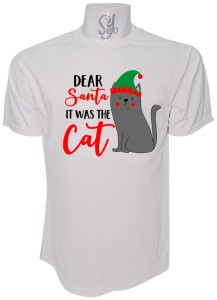 Polera de Hombre Dear santa it was the cat