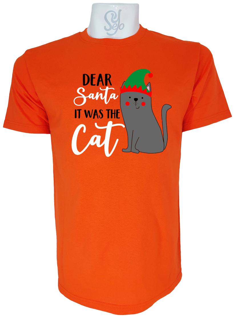 Polera de Hombre Dear santa it was the cat 5 Polera de Hombre Dear santa it was the cat