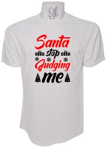 Polera de Hombre Santa stop judging me