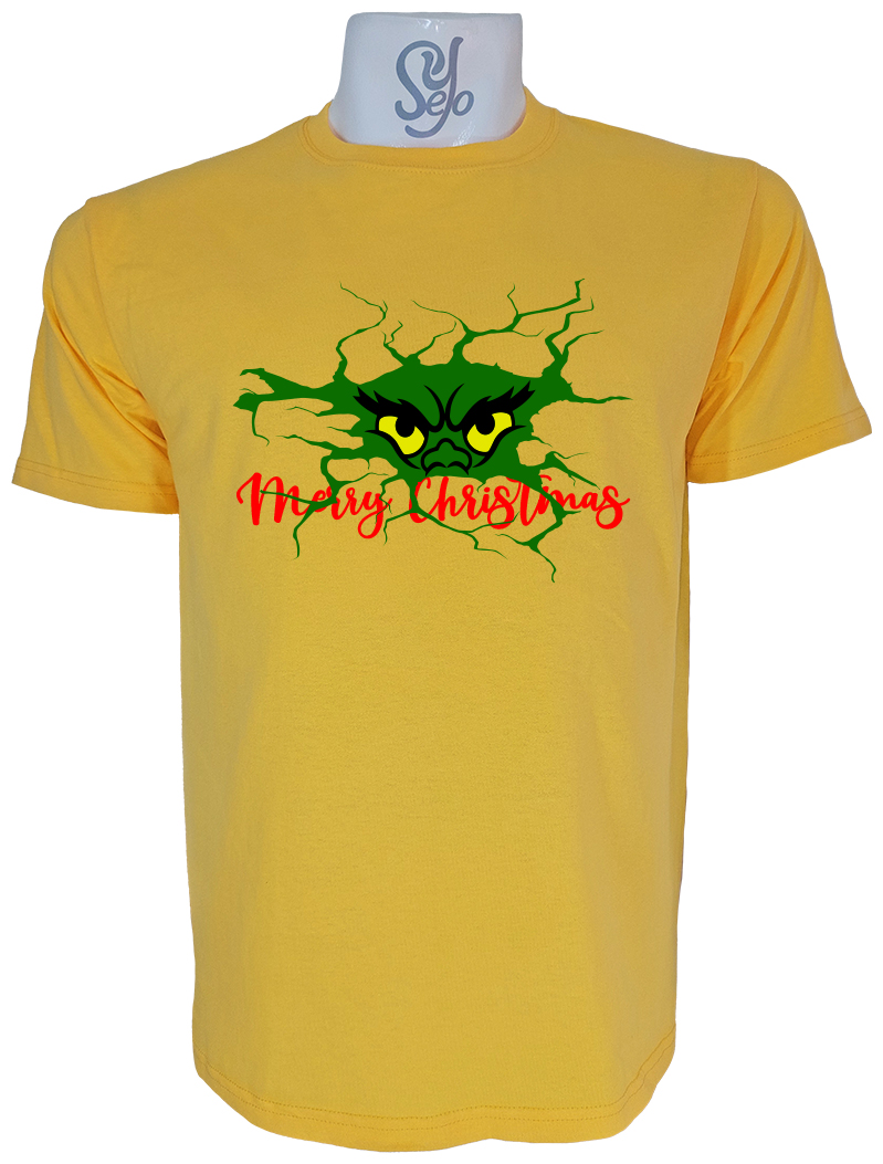 Polera de Hombre Ojos del grinch feliz Navidad 7 Polera de Hombre Ojos del grinch feliz Navidad