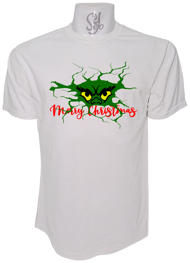 Polera de Hombre Ojos del grinch feliz Navidad 4 Polera de Hombre Ojos del grinch feliz Navidad