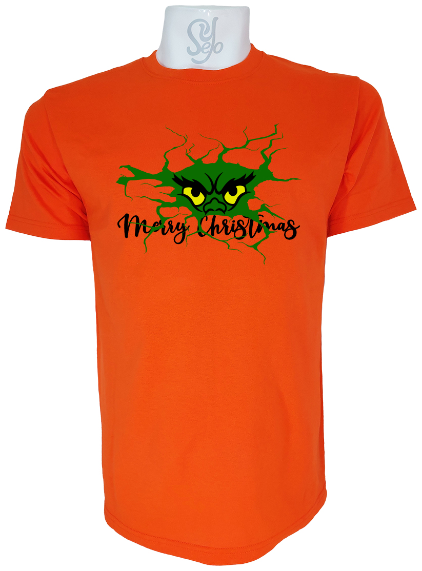 Polera de Hombre Ojos del grinch feliz Navidad 5 Polera de Hombre Ojos del grinch feliz Navidad