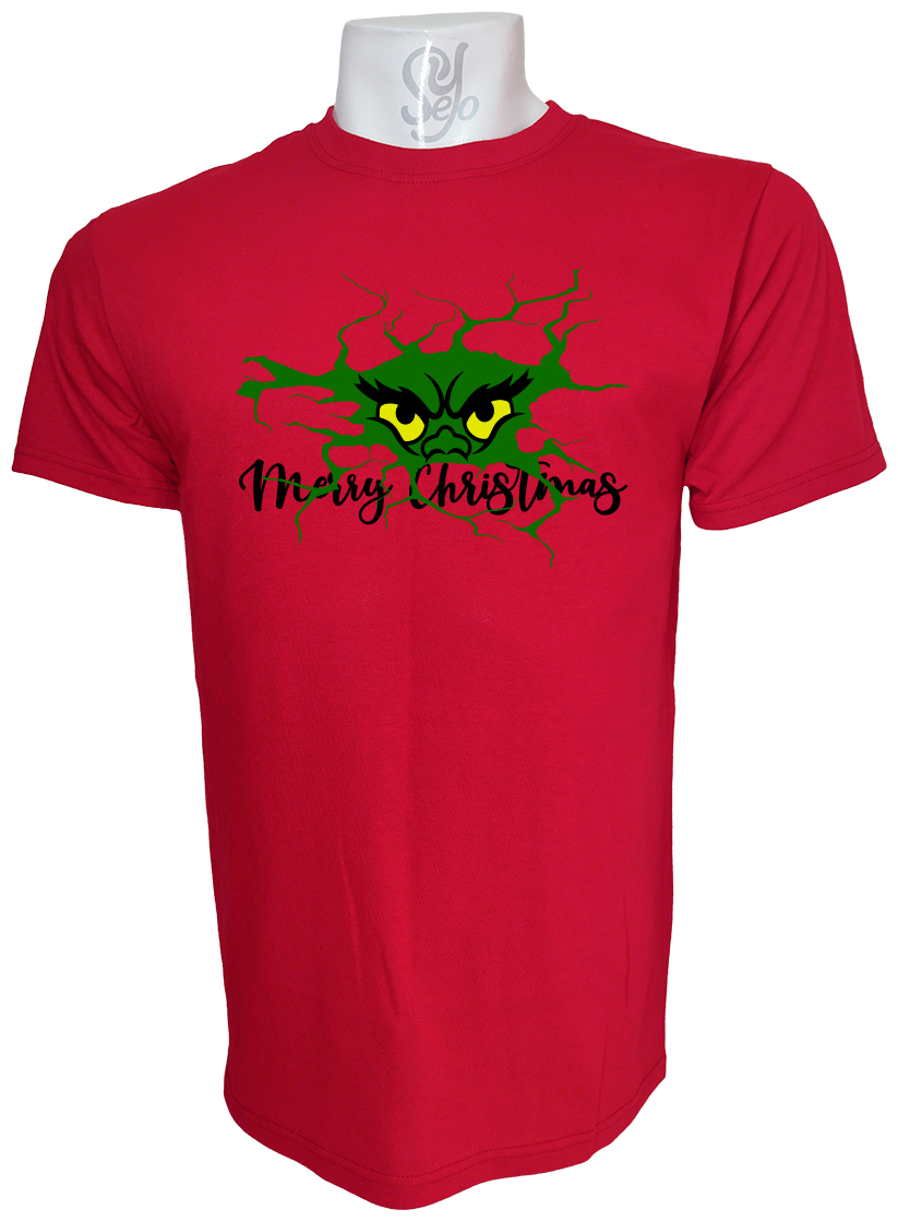 Polera de Hombre Ojos del grinch feliz Navidad 6 Polera de Hombre Ojos del grinch feliz Navidad
