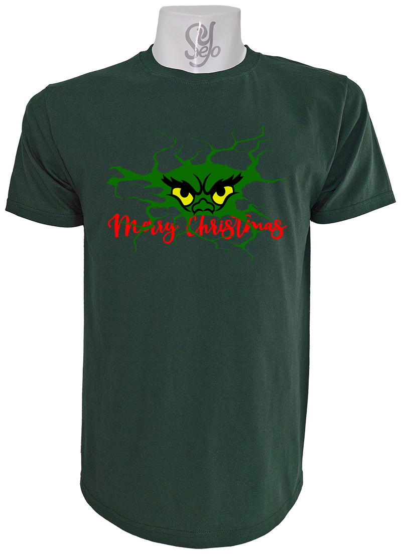 Polera de Hombre Ojos del grinch feliz Navidad 8 Polera de Hombre Ojos del grinch feliz Navidad