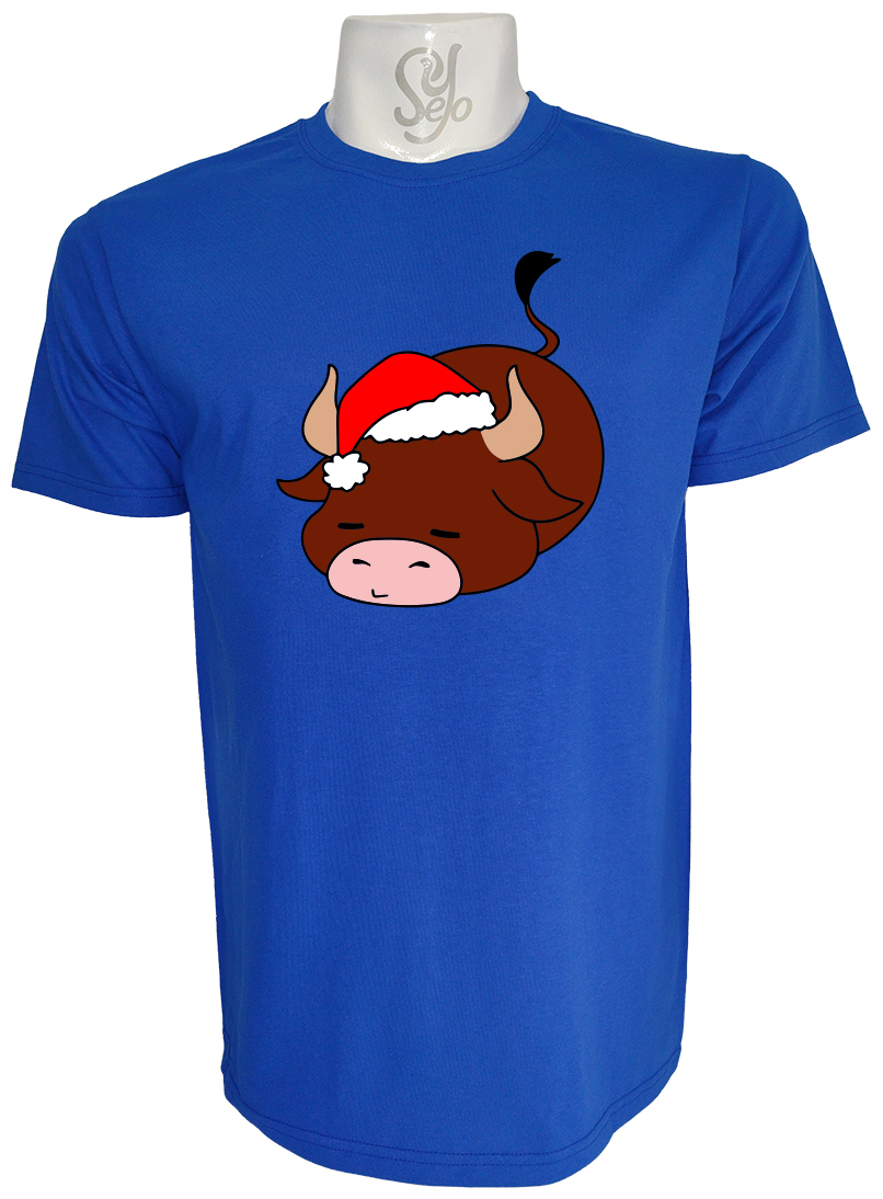 Polera de Hombre Vaca navideña dormida 2 Polera de Hombre Vaca navideña dormida
