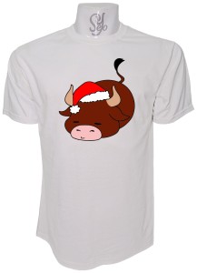 Polera de Hombre Vaca navideña dormida