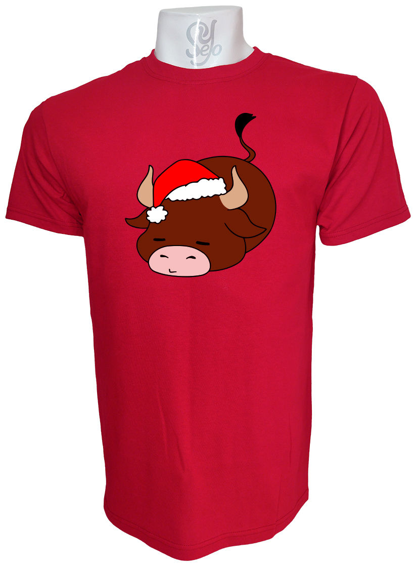 Polera de Hombre Vaca navideña dormida 6 Polera de Hombre Vaca navideña dormida