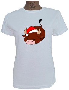 Polera De Mujer Vaca navideña dormida