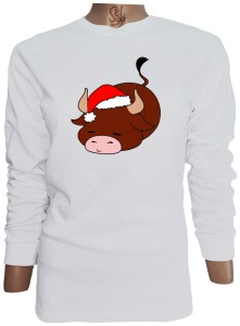Polera De Mujer Manga Larga Vaca navideña dormida