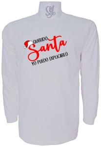 Polera De Hombre Manga Larga Querido Santa yo puedo explicarlo