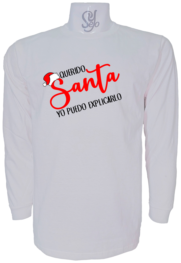 Polera De Hombre Manga Larga Querido Santa yo puedo explicarlo 1 Polera De Hombre Manga Larga Querido Santa yo puedo explicarlo