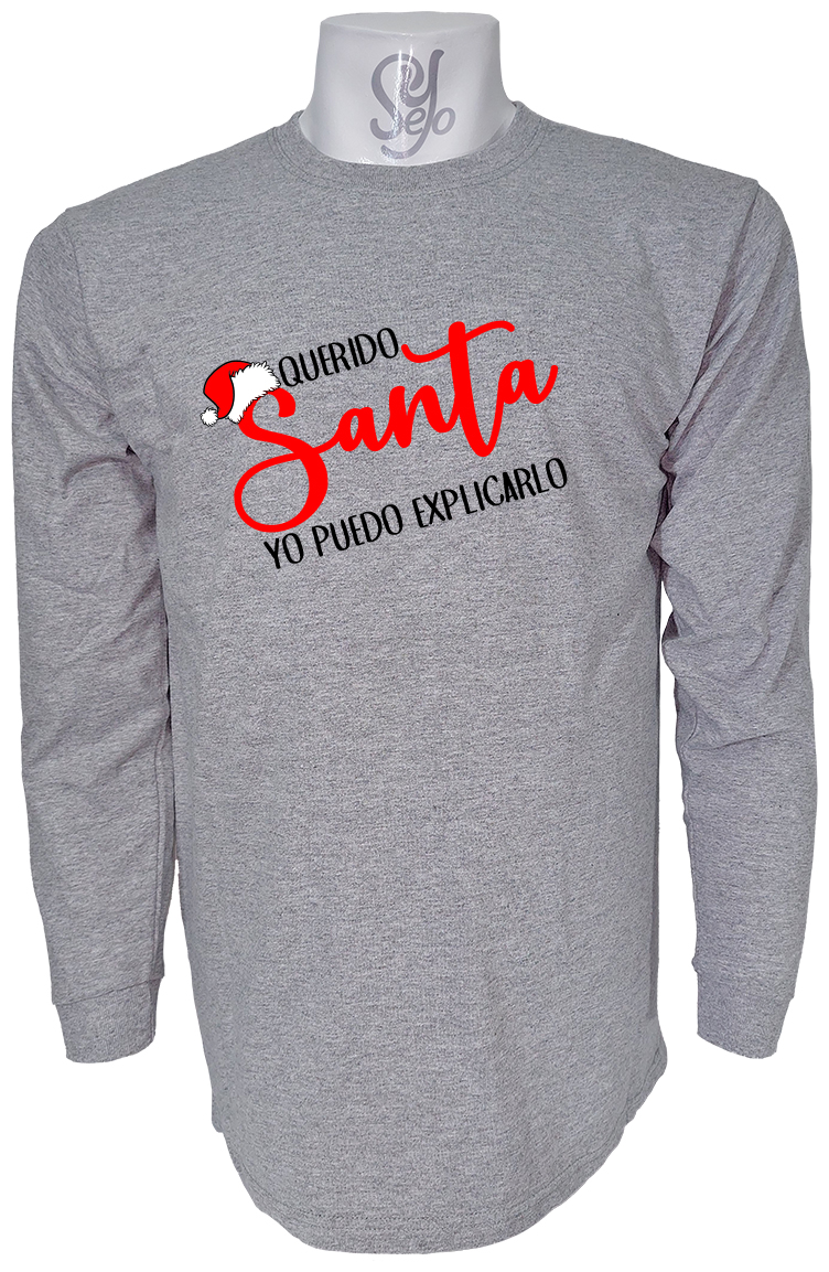 Polera De Hombre Manga Larga Querido Santa yo puedo explicarlo 2 Polera De Hombre Manga Larga Querido Santa yo puedo explicarlo