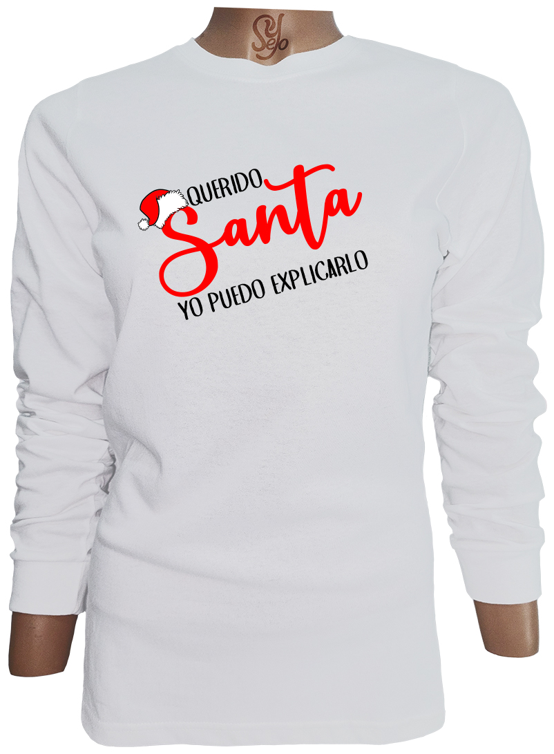 Polera De Mujer Manga Larga Querido Santa yo puedo explicarlo 1 Polera De Mujer Manga Larga Querido Santa yo puedo explicarlo