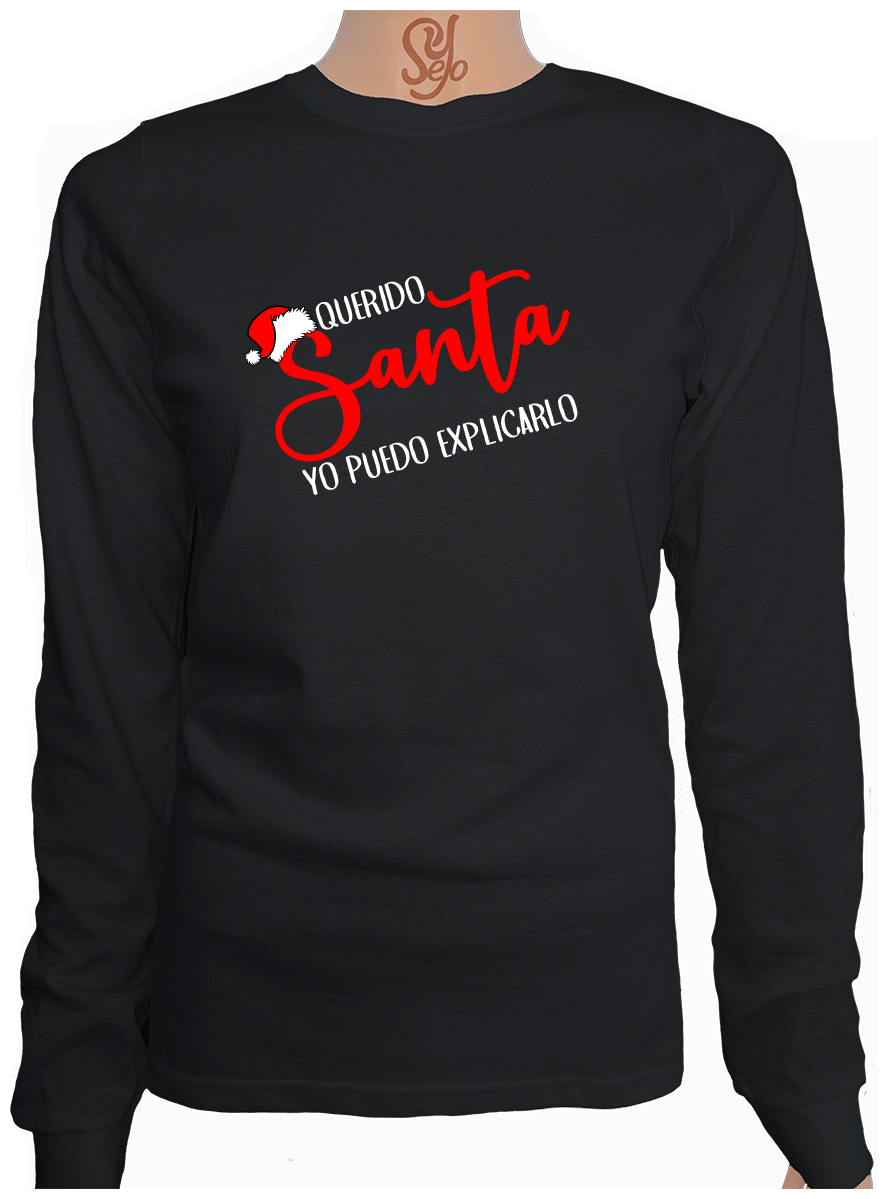 Polera De Mujer Manga Larga Querido Santa yo puedo explicarlo 2 Polera De Mujer Manga Larga Querido Santa yo puedo explicarlo