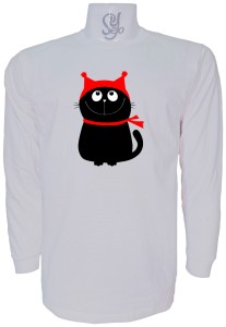 Polera De Hombre Manga Larga Gato Con Gorro De NAVIDAD para ls Karen
